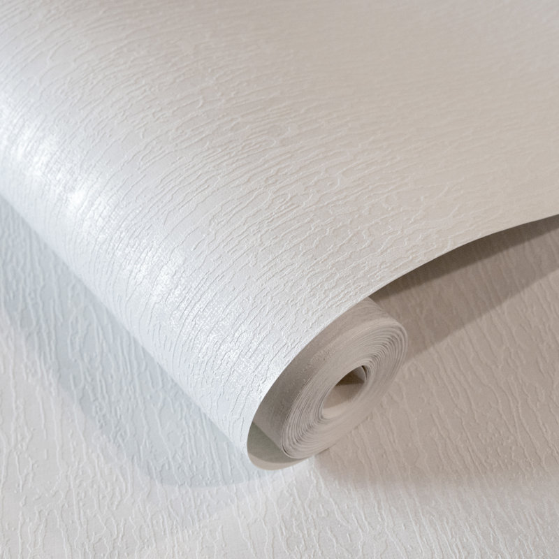 Universe Mercury Metallic Plain Texture Design Wallpaper Roll, White