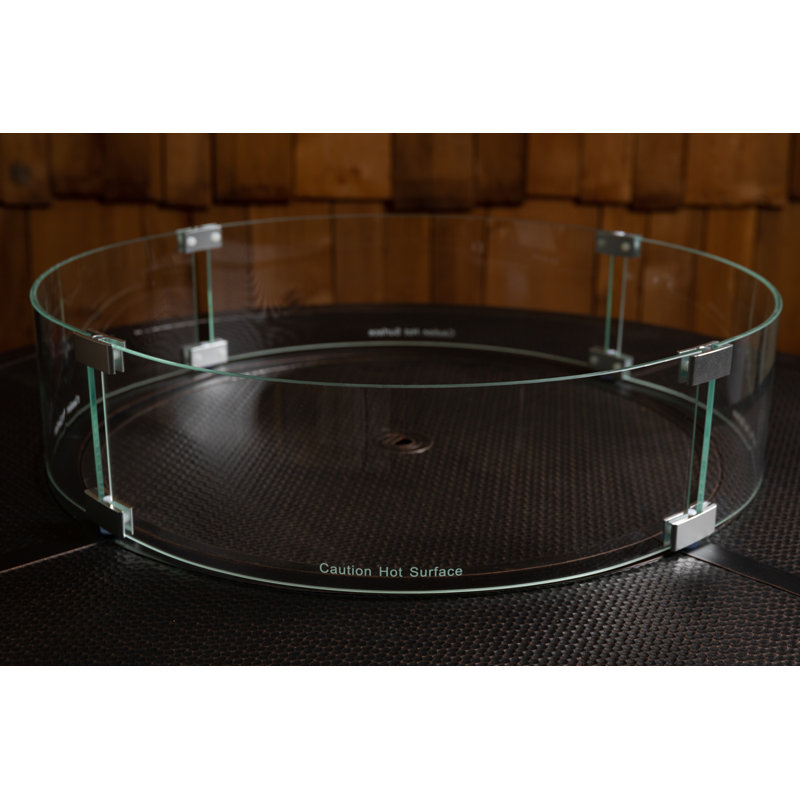 Clear Tempered Glass Wind Guard for Round Fire Pits