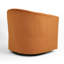 Fauteuil demi-tonneau pivotant en velours orange rembourré-1248396661