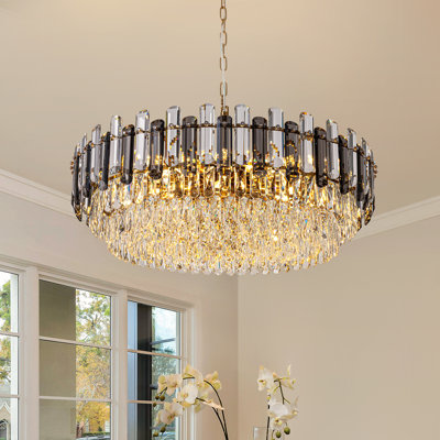 Sams 13/20 - Light Dimmable Crystal Tiered Chandelier, Luxury Round Chandeliers