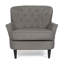 Fauteuil d'appoint capitonné gris de 63 cm pour salon