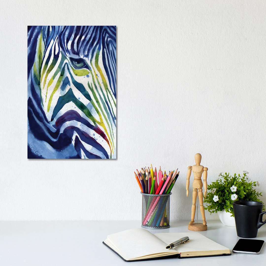 Zebra Colors von Rachel Parker - Giclée auf Leinwand ohne Rahmen