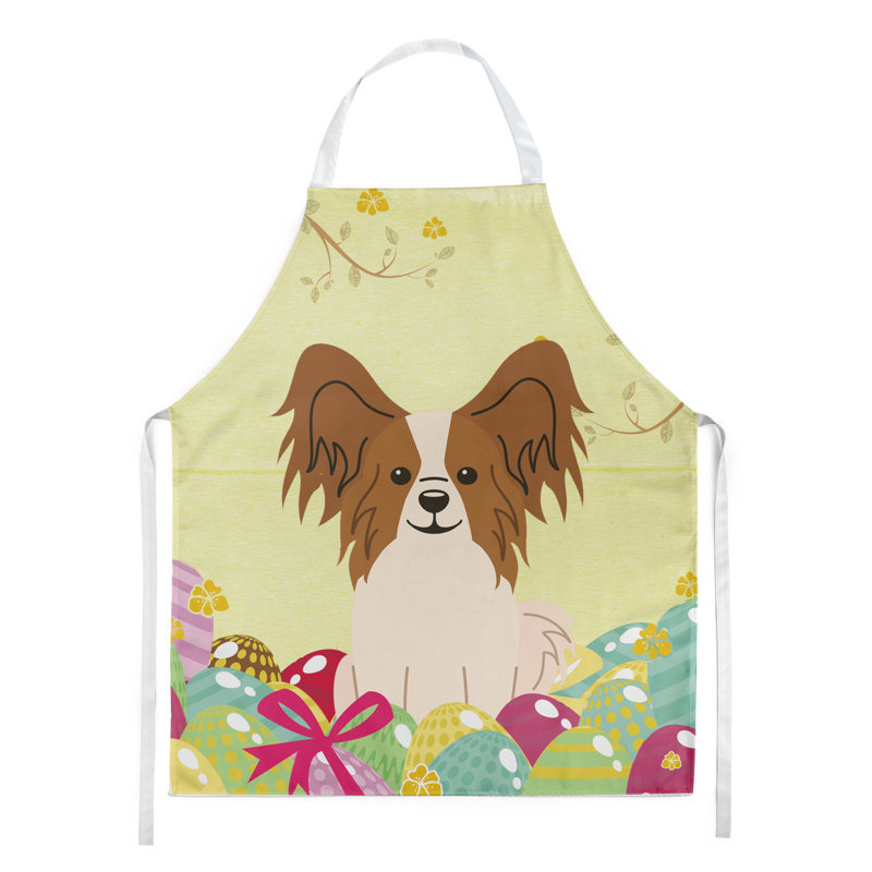 Tablier œufs de pâques, Jaune / Brun, Papillon