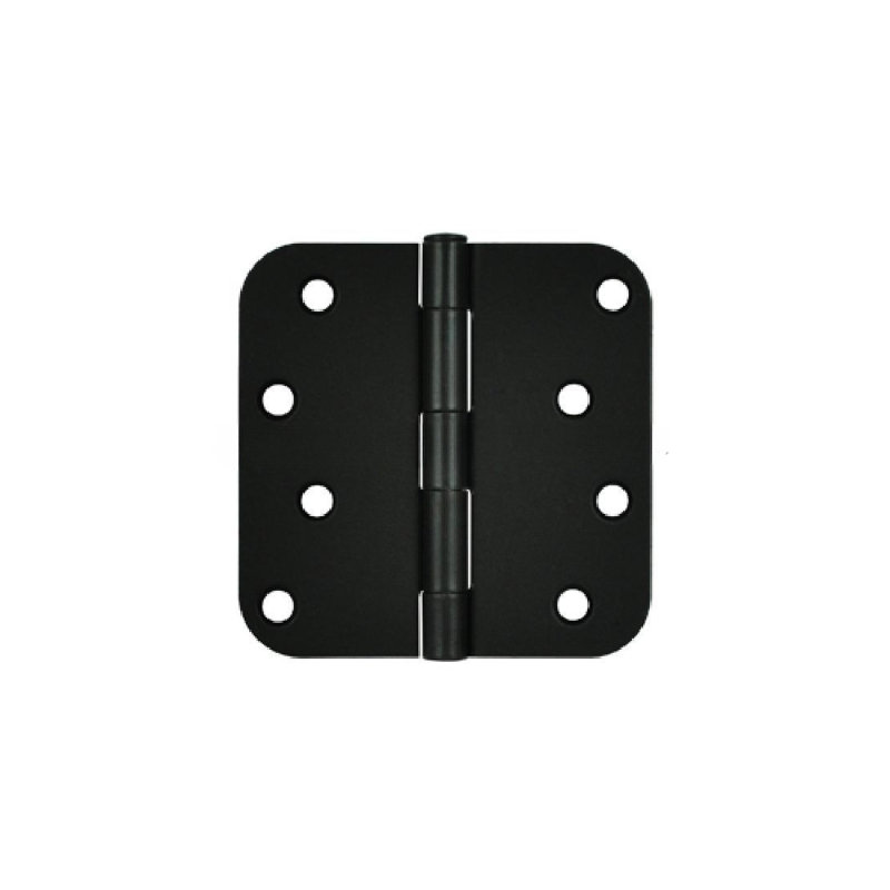 Deltana S44R51B 4" x 4" x 5/8" Radius Hinge; Flat Black Finish, Flat Black