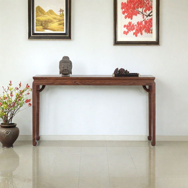 Console élégante et simple en bois massif, H 33,46 po x l 55,12 po x P 16,54 po