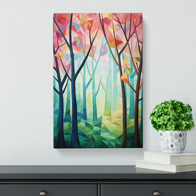 Spring Forest Cubism - Wrapped Canvas