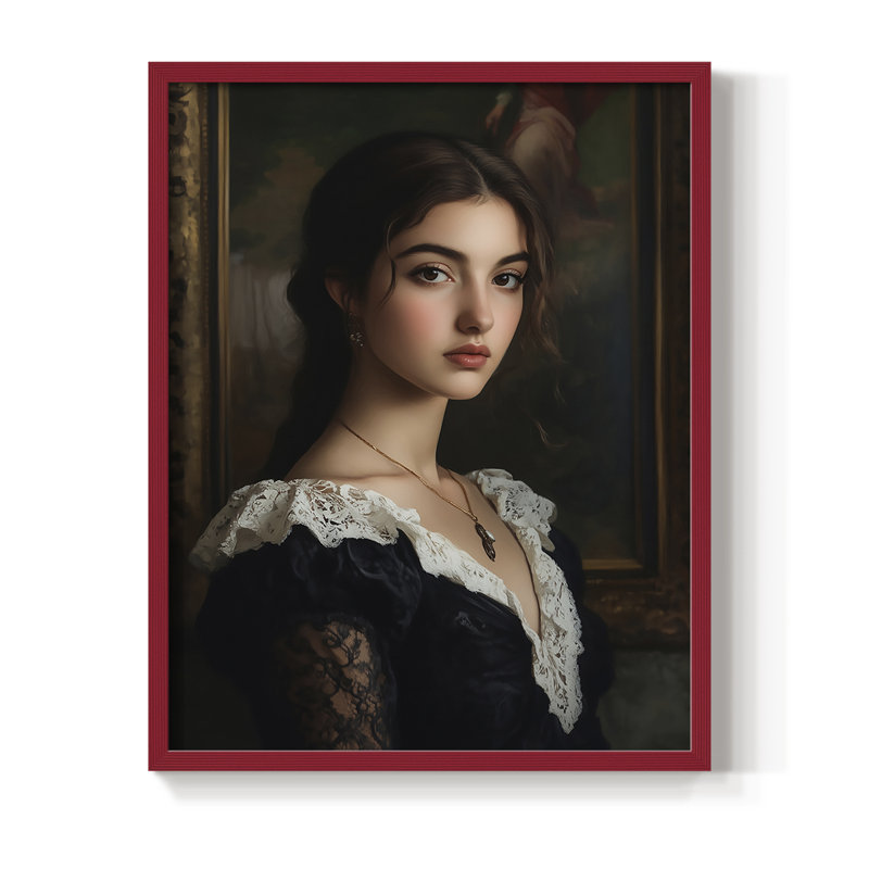 «WOMEN Series CCV», reproduction encadrée en bois massif, H 30 po x l 24 po, Rouge
