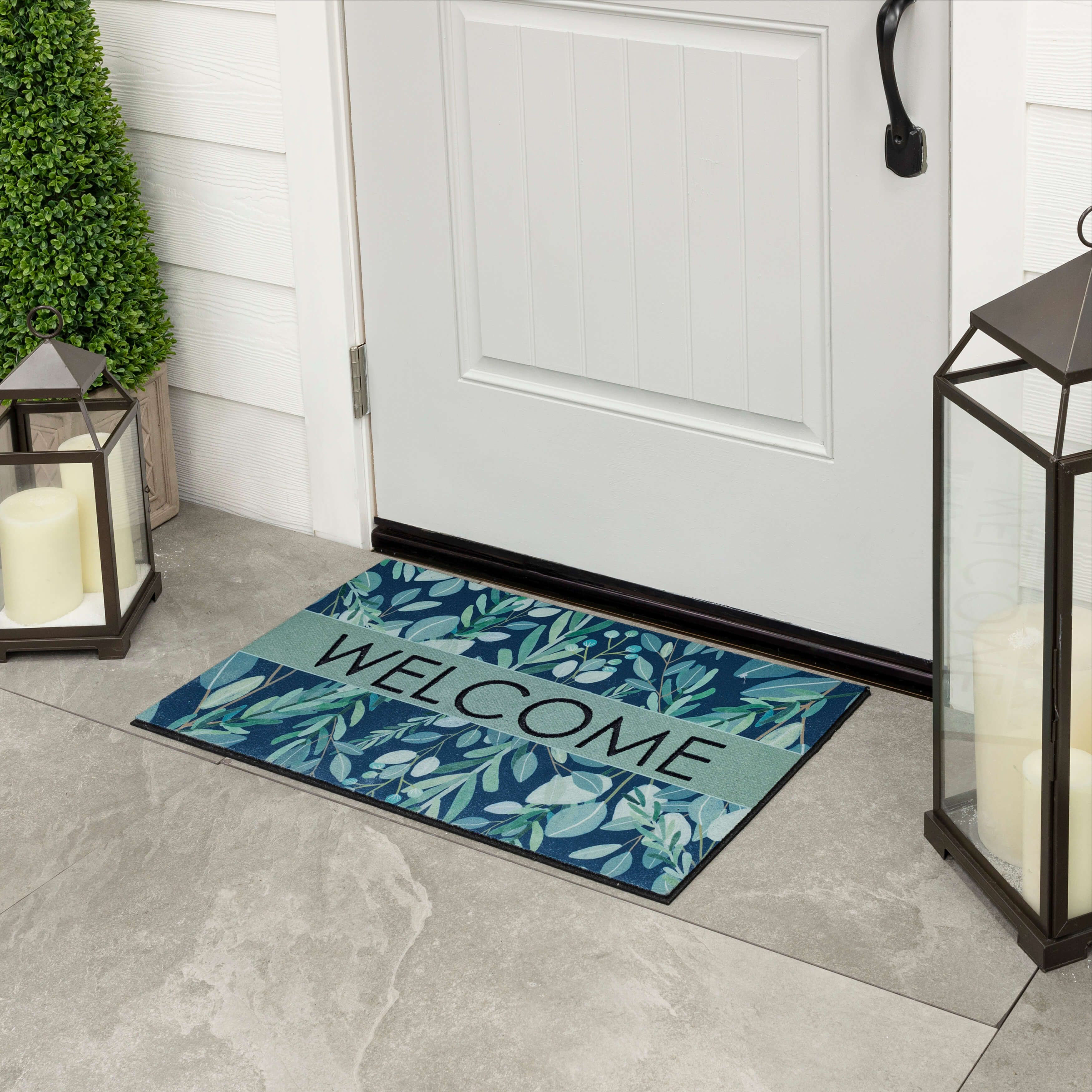 Mohawk Home Peaceful Eucalyptus Sage Green Floral Weather Resistant