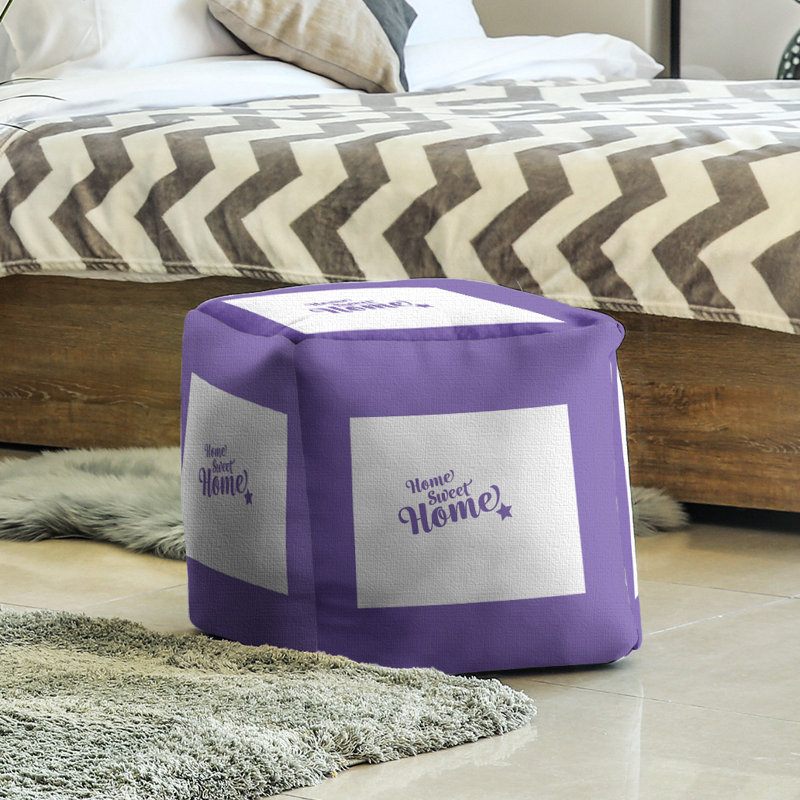 Repose-pieds à cubes casper the home, Mauve