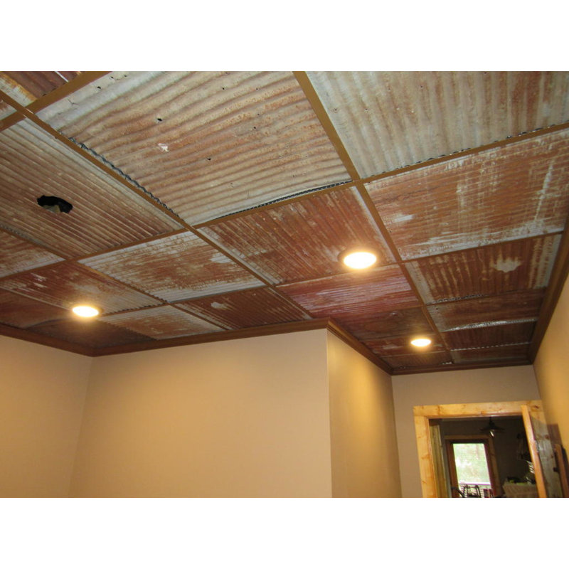 Carreau de plafond en fer-blanc 2 pi x 2 pi, Rouille