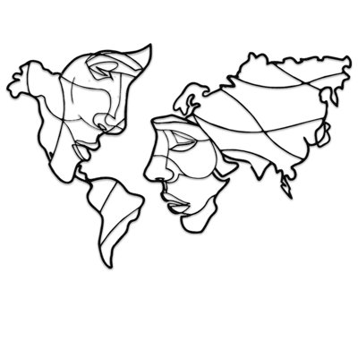 Carte du monde décorative en métal