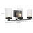 3 Light Vanity Lighting In Black Finish With Clear Glass Shade