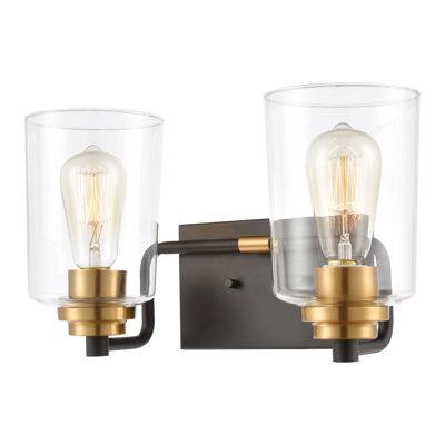 Fowey 14'' Wide 2-Light Vanity Light - Matte Black