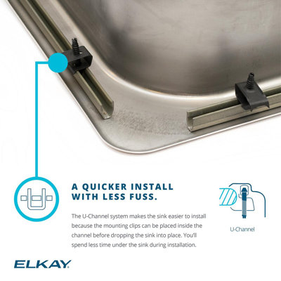 Celebrity Elkay Stainless Steel 33" L x 22" W Drop-In Kitchen Sink