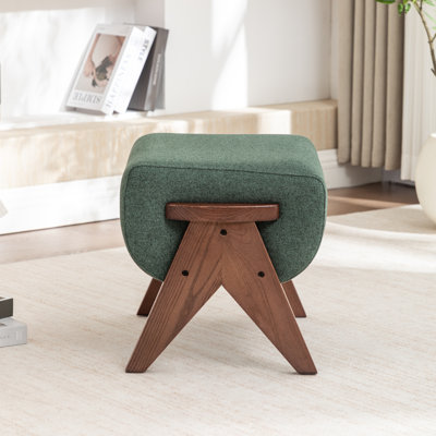Chenice Upholstered Solid Wood Leg Ottoman