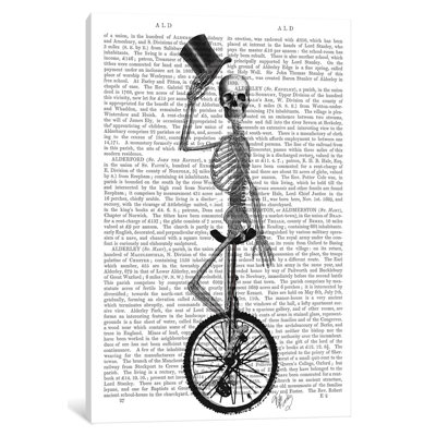 « squelette on unicycle », impression sur toile