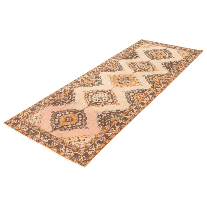 Tapis de couloir unique en laine noué à la main style années 1990 de 4 pi 7 po x 12 pi 4 po Mouctar