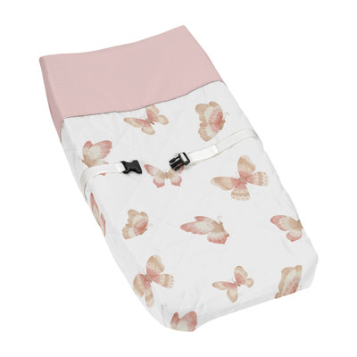 Housse de matelas à langer rose et taupe