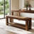 63" Solid Wood Entryway Bench with Storage Shelf