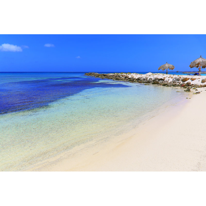 Tropical Turquoise Beach by Agustavop - No Frame Print on Canvas, 20cm H x 30cm W