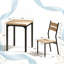 Ensemble de table basse et de chaises Morning, ensemble de meubles de table à manger 3 pièces, ensemble de conversation et de chaise (seulement 1 table et 2 chaises)
