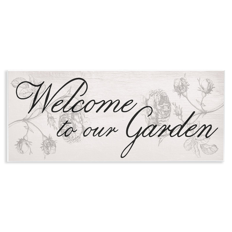 Plaque murale rétro "Welcome to the garden", par Lil 'Rue