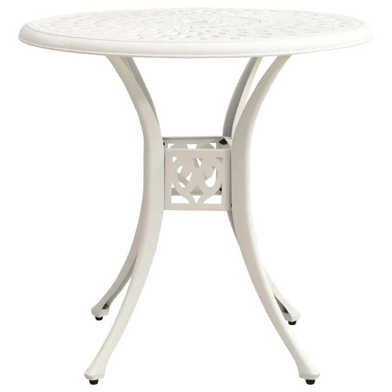 Table de jardin d'extérieur en fonte d'aluminium blanche, White