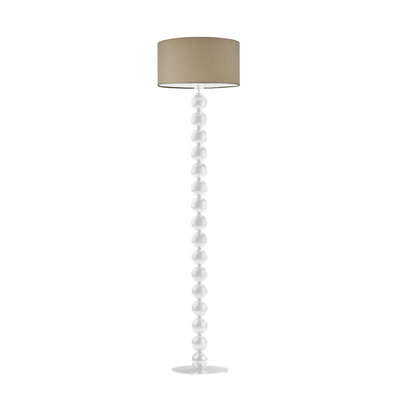 Moody 158cm Traditional Floor Lamp, White, Beige