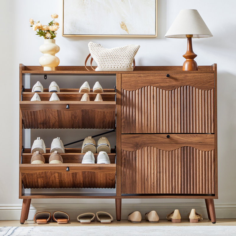 Armoire de rangement pour chaussures 16 paires, Brun