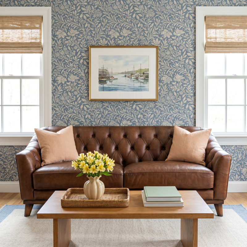 Viveros Lowell Top Grain Leather Sofa