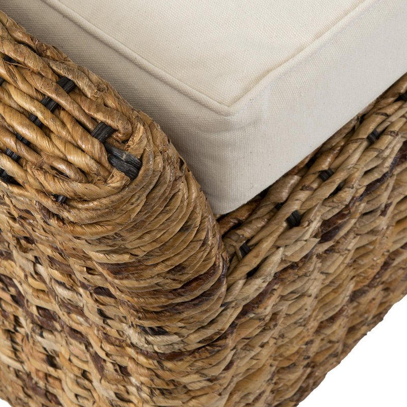 Calne Upholstered Wicker Bench