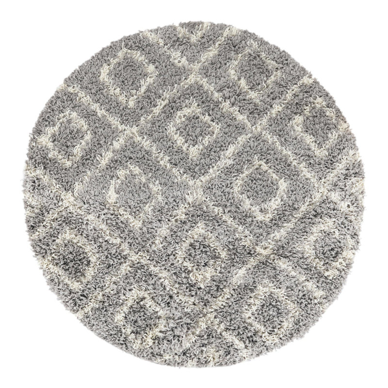 Azbill Geometric Indoor Rug, Round 3'3"