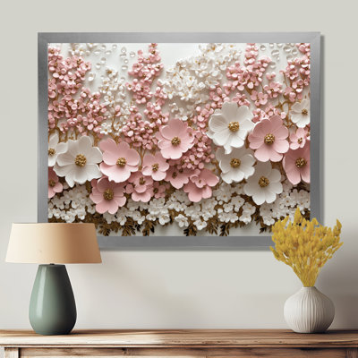 «Cream Morning Collage Of Dogwood Trees I», art mural encadré cornouiller