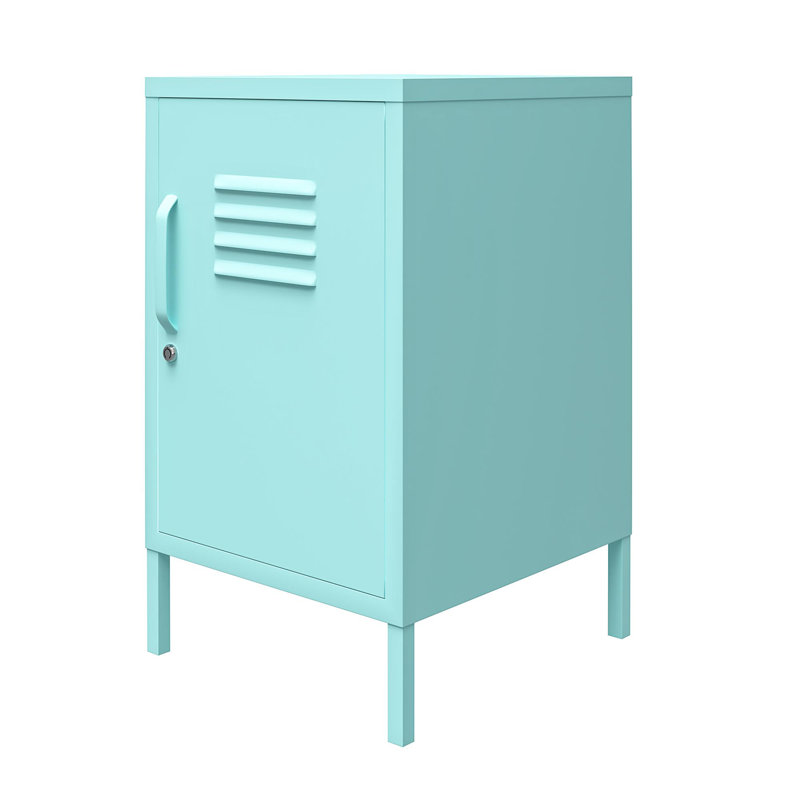 Melonye 37.8cm W Metal Bedside Table, Mint