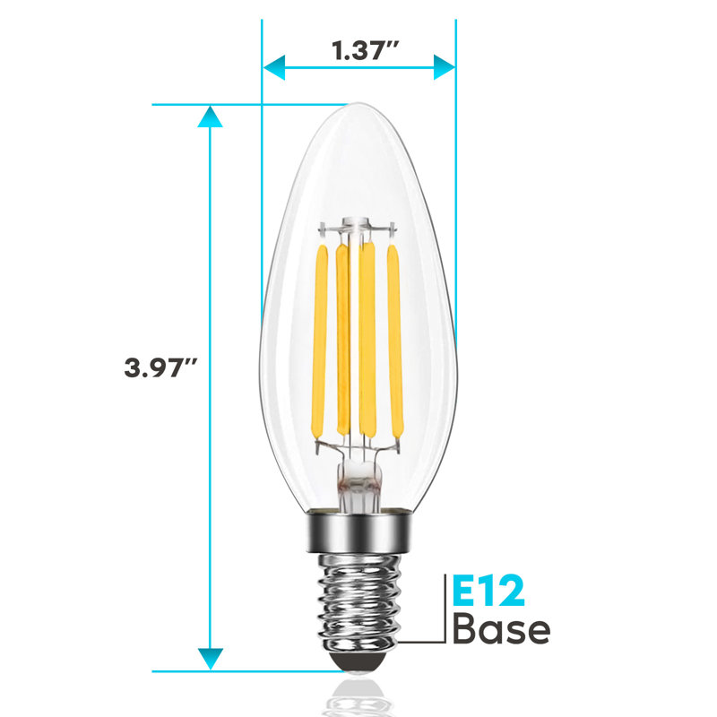 7 watts (100 watts équivalents), ampoule à DEL B11 à intensité variable, culot E12 / candélabre, 4000 K