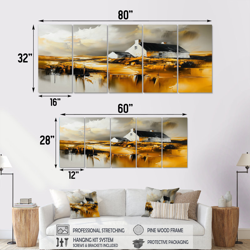 «Ireland Farmhouse S», impression d'art mural en Irlande, H 32 po x l 80 po