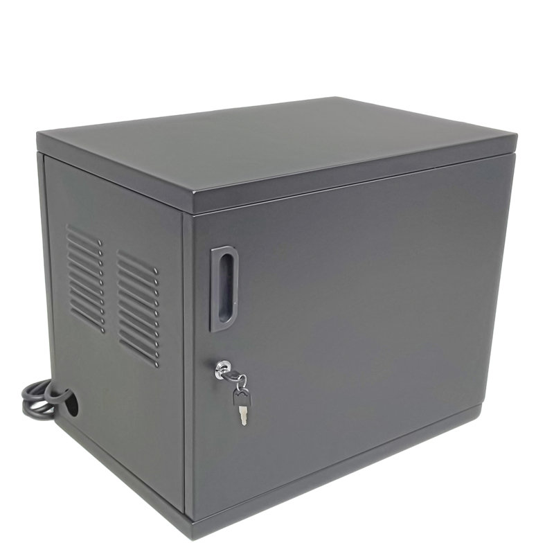 FixtureDisplays® 20.5"W × 17"H × 14"D Tablet Charging Cabinet Wall Mount or Countertop, 12 Outlets, Vented 120040