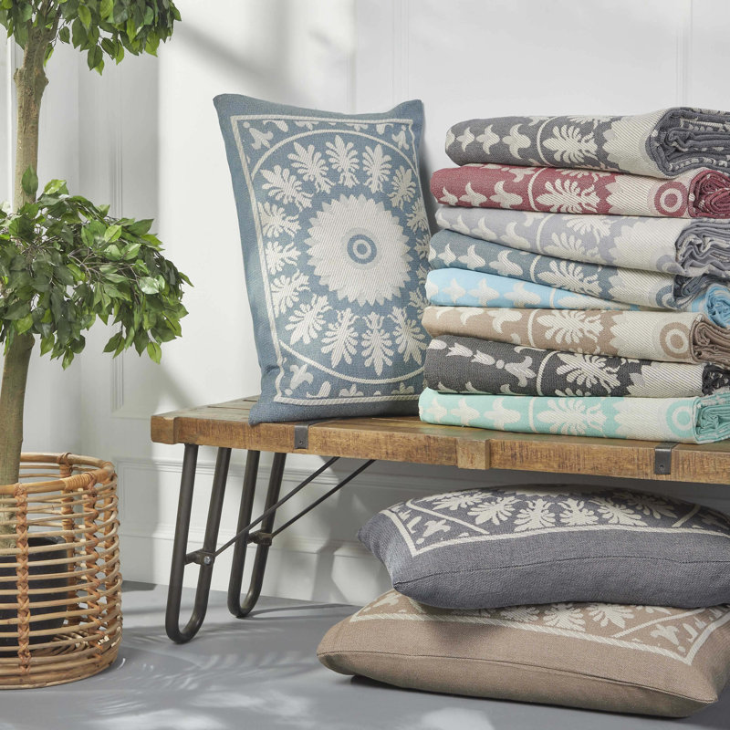Alistair Lightweight Cotton Blend Jacquard Traditional Medallion Bedspread Set, Taupe, King Coverlet + 2 Shams