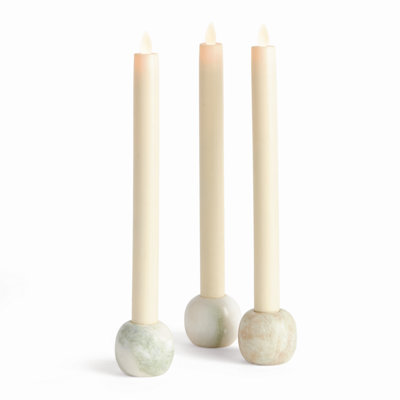 JOCELYN MARBLE TAPER HOLDERS, SET OF 3