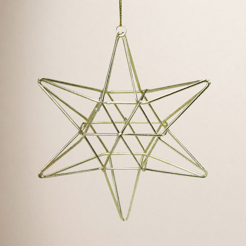 Ornement de Noël 5 po à 5 pointes géométriques or brillant