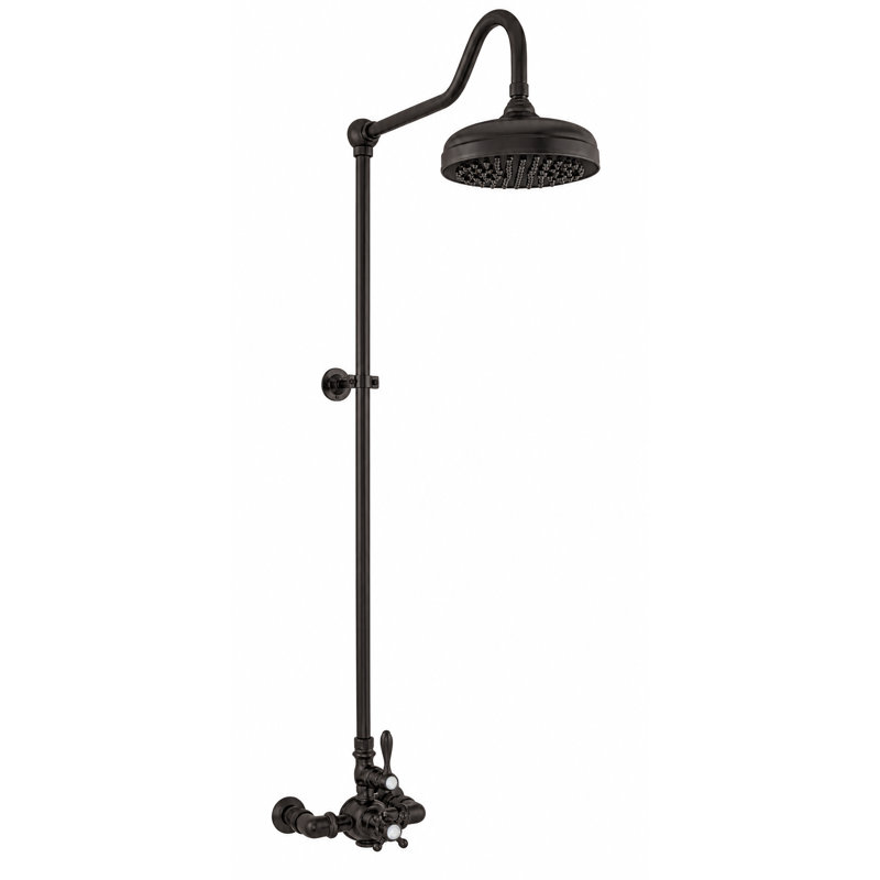 Système de douche thermostatique exposé (P0901), Satin Black