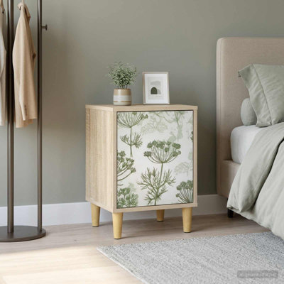 36cm W Engineered Wood Bedside Table