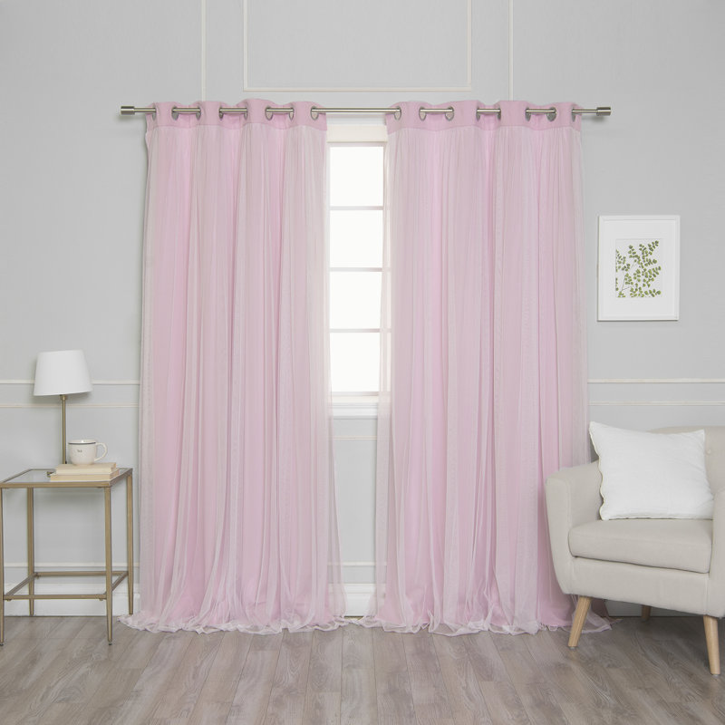 Croyden Blackout Single Curtain Panel, Pink