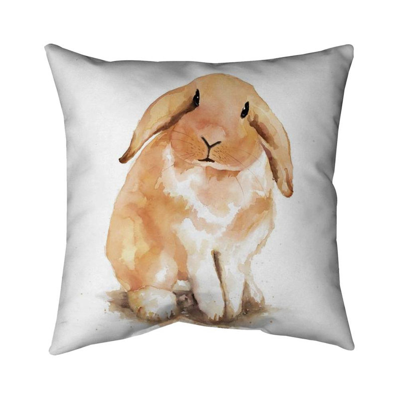 Lop-rabbit - 18"x18" Throw pillow cover - Poly twill - Print on demand