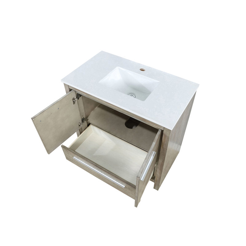 Lafarre Lafarre 36 in W x 20 in D Bath Vanity, Navy Blue, White Cultured Marble
