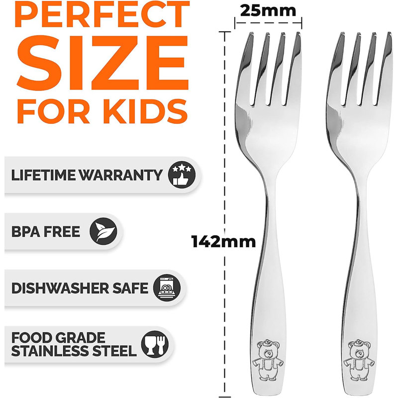 Ensemble de couverts en acier inoxydable pour enfants Zulay - 4 fourchettes (4 fourchettes)