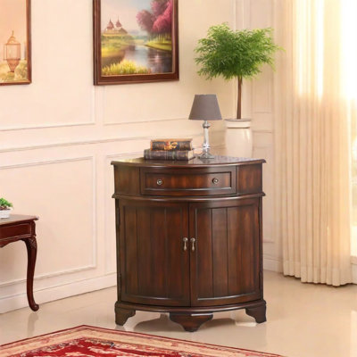 Antique-Style Cabinet with Rubberwood Frame