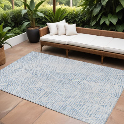 Espace extérieur lavable géométrique 10 pi x 14 pi ivoire