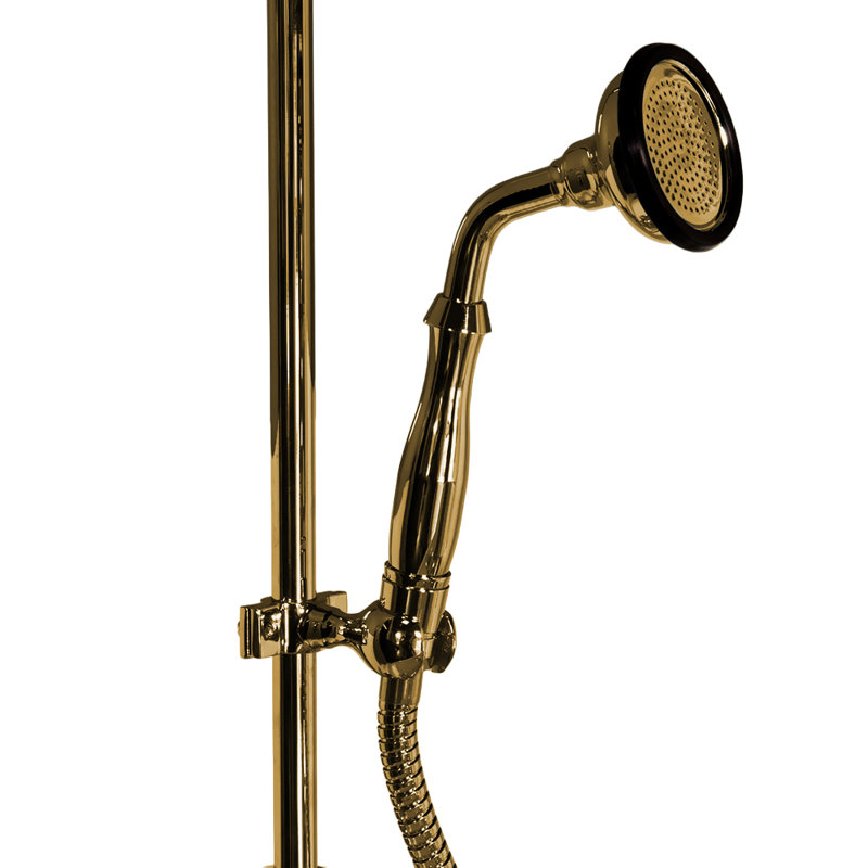 Strom Living Handheld Conversion Kit with Vacuum Breaker, Riser Bracket and Diverter Kit, Unlacquered Satin Brass