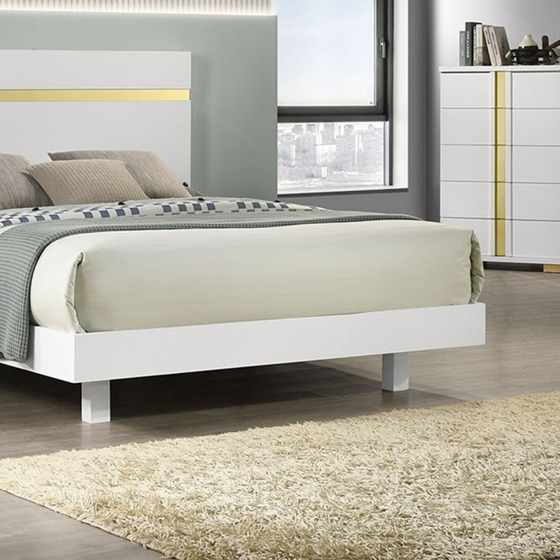 Ensemble de chambre à coucher 3 pièces avec tables de chevet 2 lumières DEL, Noir, Double